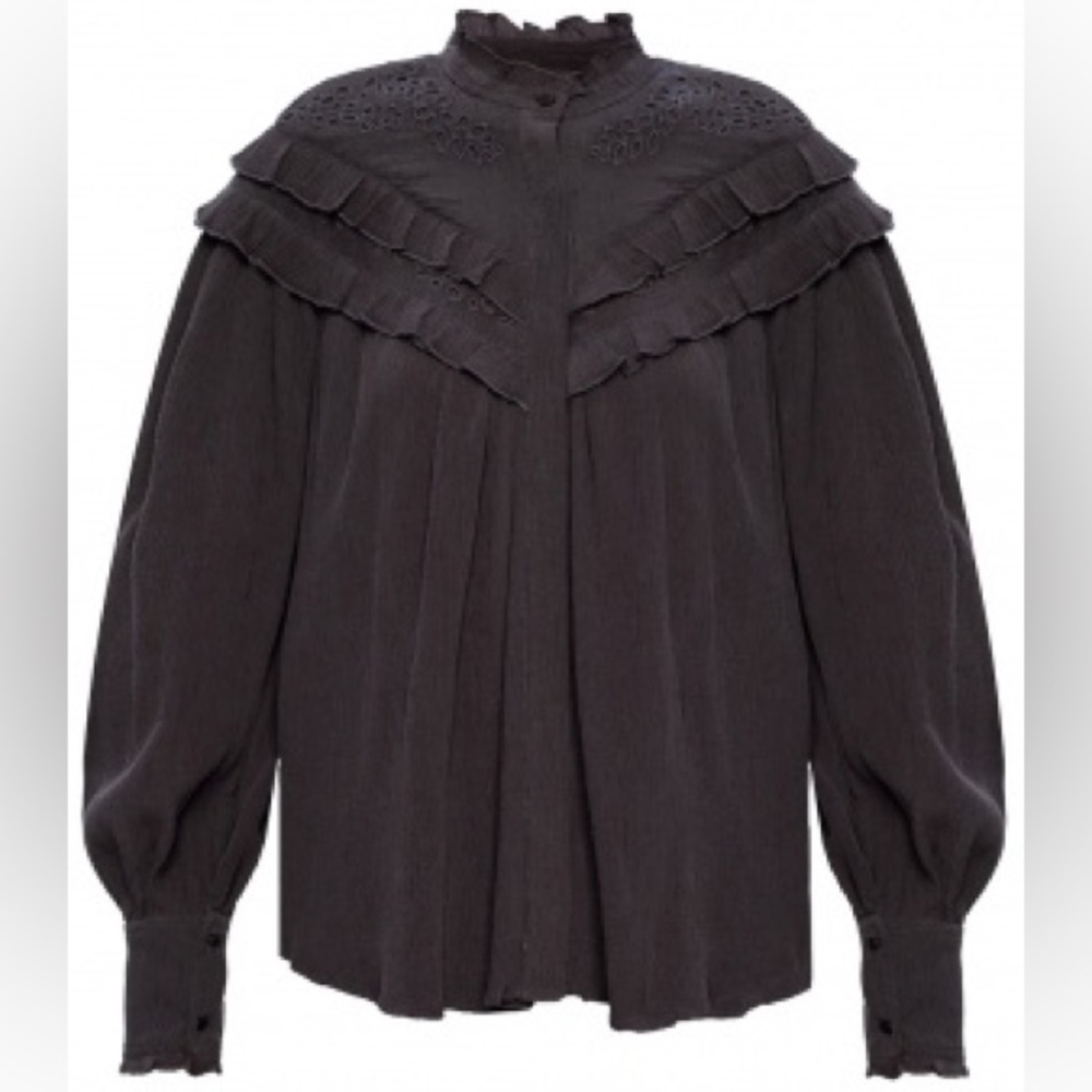 Isabel Marant Etoile Light Embroider long Sleeve‎ Button Up Blouse FR 36 US Sz S